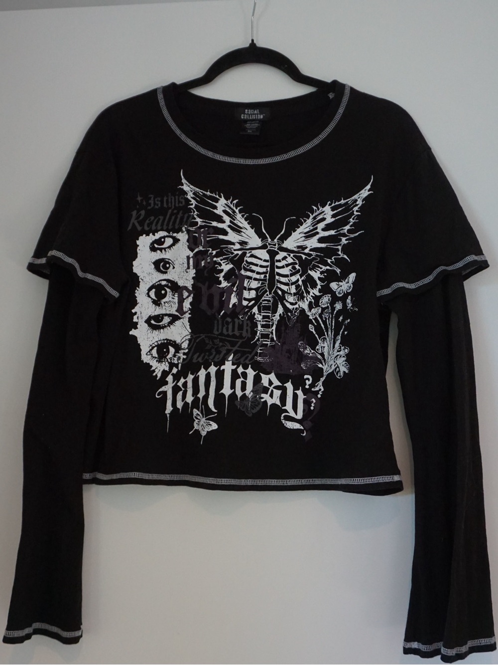 Black Graphic Layered Long-Sleeve Tee - Royal Revolution